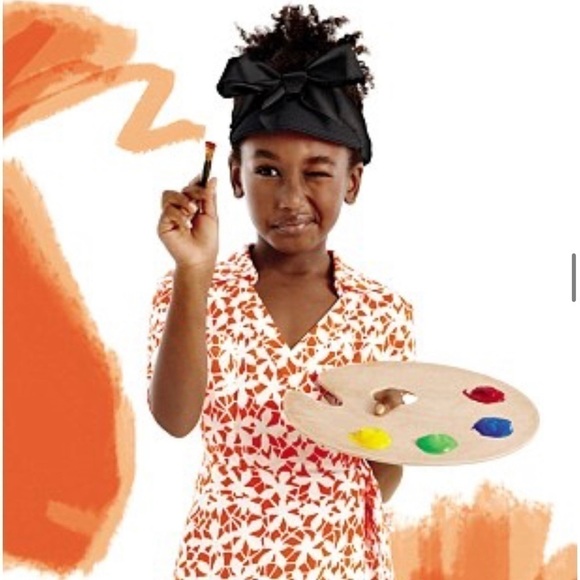 DVF baby gap oranges and white floral print side tie romper in size 4 - Picture 8 of 8